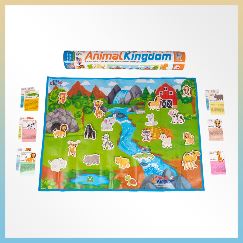 Animal Kingdom Activity Mat (Animal Educational Activity Mat)