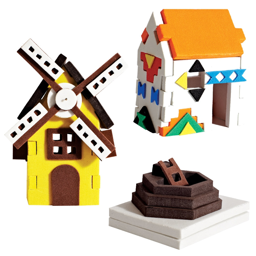 Mapology Houses 3D Models Assemble Game (13 Houses cut-out sets)