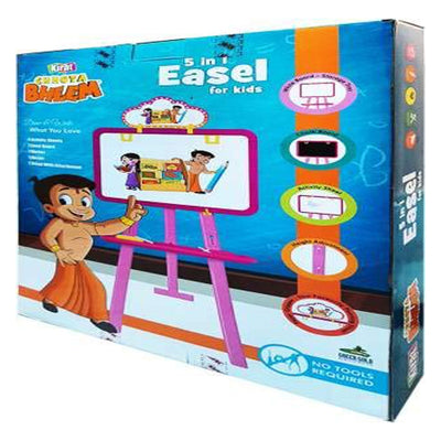 Chota Bheem 5 in 1 Dual Side Easel Board for Kids Learning Educational Draw and Write on Board Best Gift