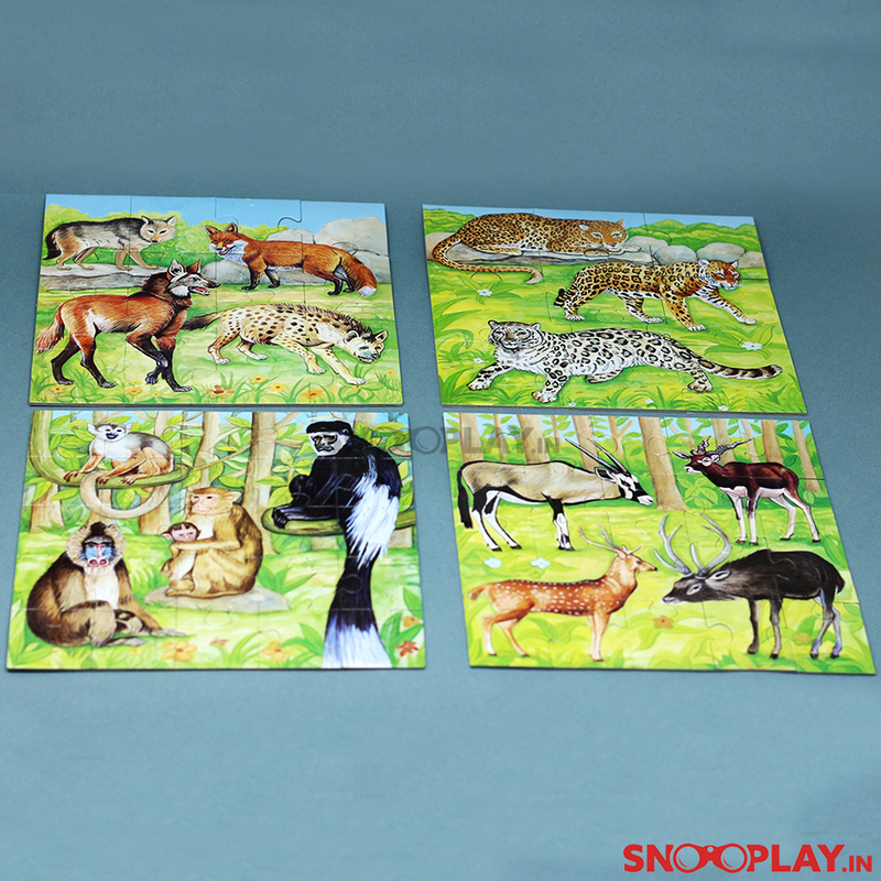 Set of 4  Animals Jigsaw Puzzles - Series 4 (2-4 Years)