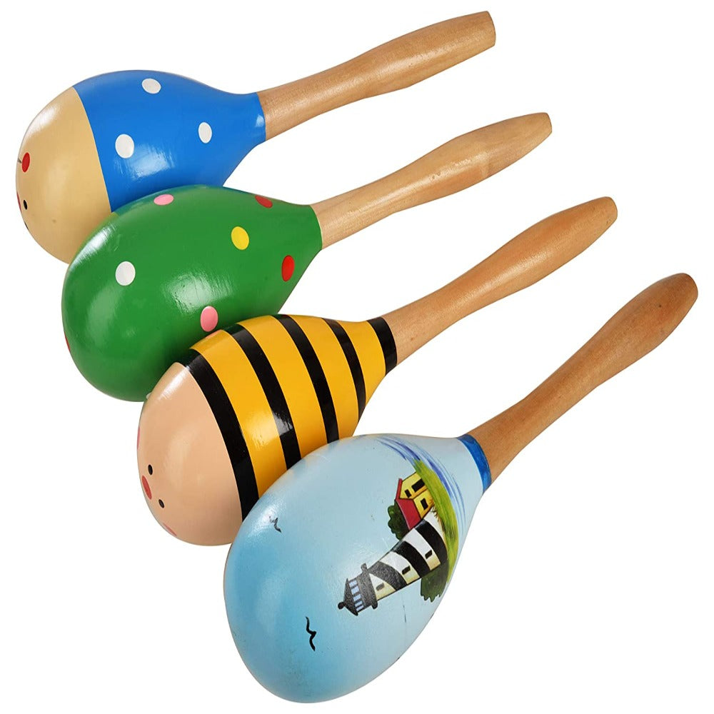 Colourful Egg Shaker Wooden Rattles Set (Pack of 2)