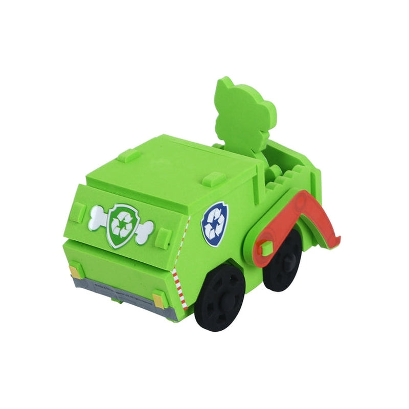 Li'l Wizards Paw Patrol Rocky Build N' Play ,Easy To Build 3D Foam Vehicle-Moving Wheels