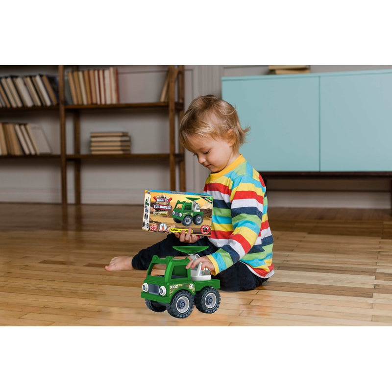 Mighty Machines Buildables-Mobile Radar| Build & Combine Vehicle| Easy To Build Pull Back & Friction Vehicle