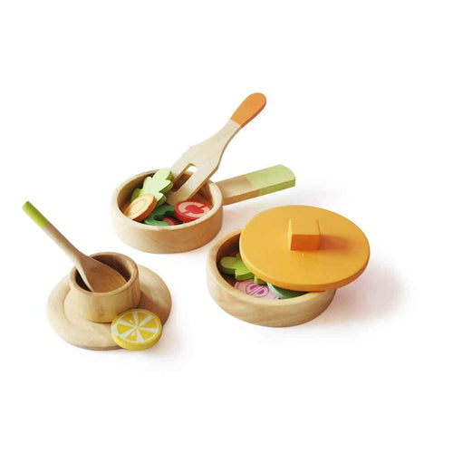 Shumee 16 Pieces Lil Chef's Wooden Cooking Pretend Play Set (3-7 Years)