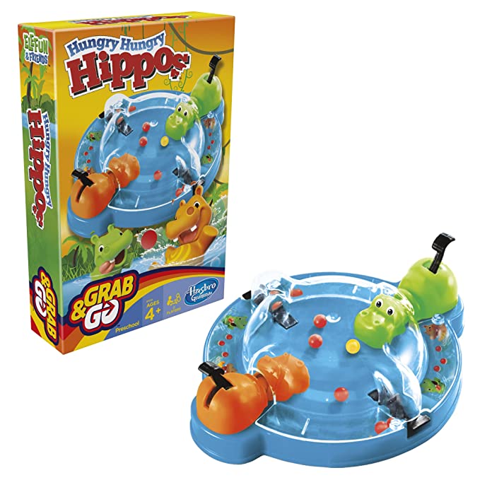 Original Hungry Hippos (Marble Munching Game) - Grab and Go Travel Edition