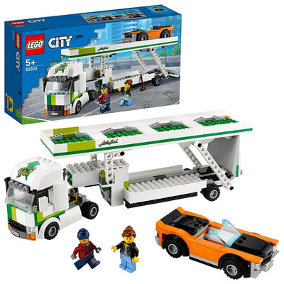 LEGO City Great Vehicles Car Transporter Toy with Muscle Racing Car and Double Deck Trailer Building Blocks (60305)