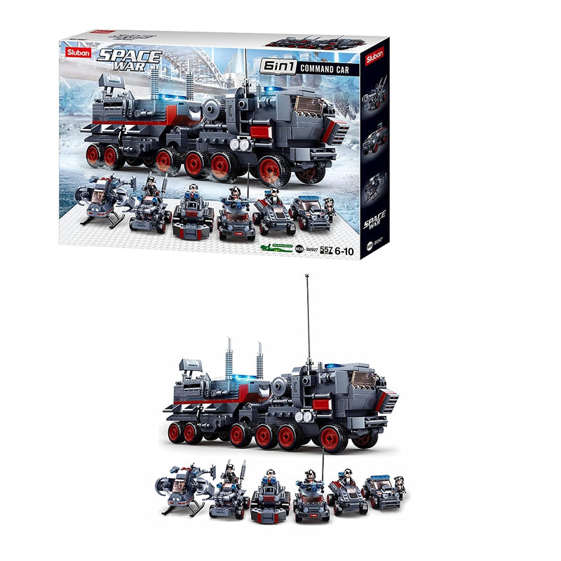 Command Vehicle 6 Into 1 Building Block (557 Pcs)