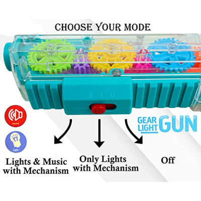 Transparent Concept Musical Gun with 3D Flashing Lights