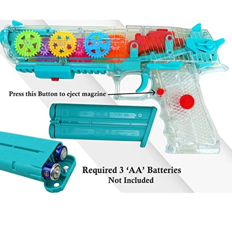 Transparent Concept Musical Gun with 3D Flashing Lights