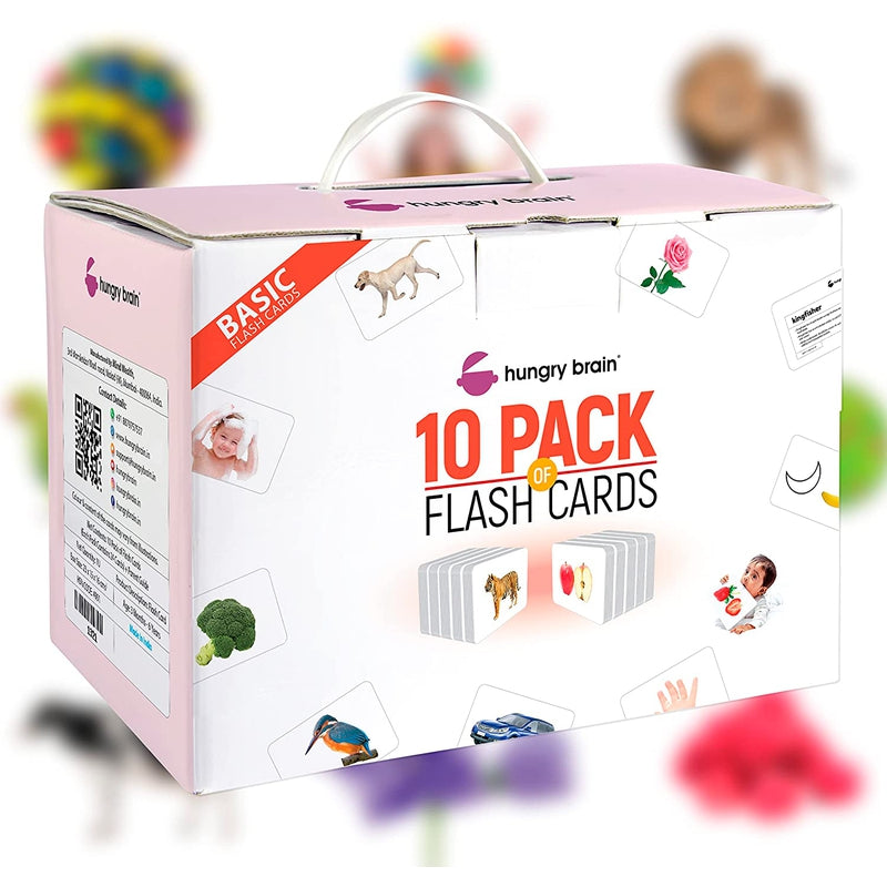 Pack of 10 Basic-  Flash Cards for Kids | 240 Image Flash Cards