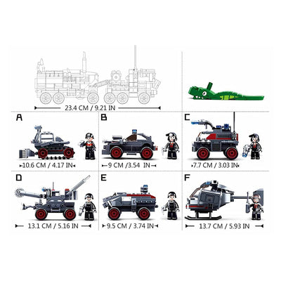 Command Vehicle 6 Into 1 Building Block (557 Pcs)