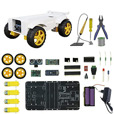 STEM Obstacle Avoiding Bluetooth DIY Robotics Kit for Kids - Science Kit (with 3D Case & Tool Kit)