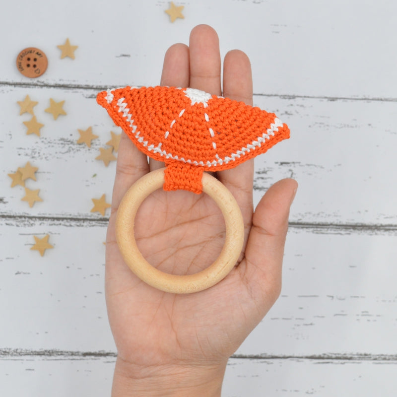 Orange Crochet Rattle