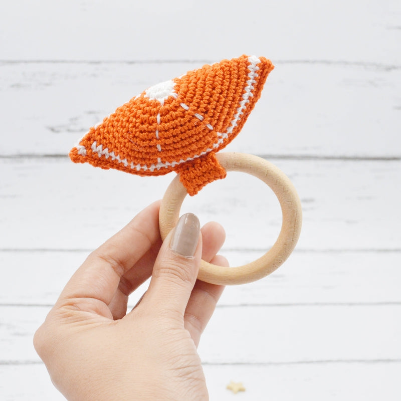 Orange Crochet Rattle