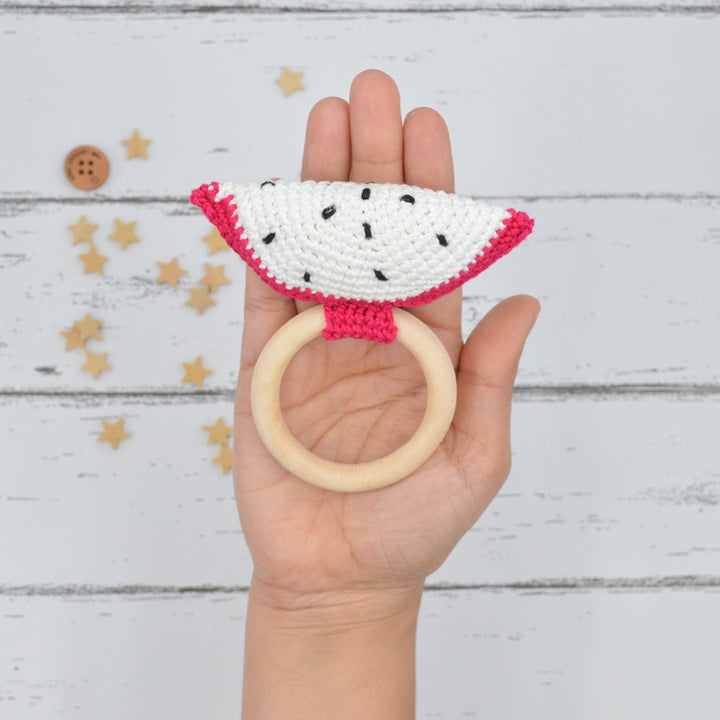 Dragon Fruit Crochet Rattle