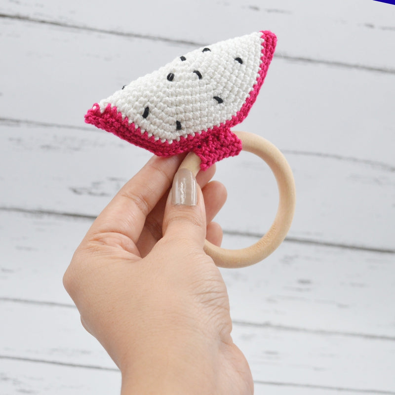 Dragon Fruit Crochet Rattle