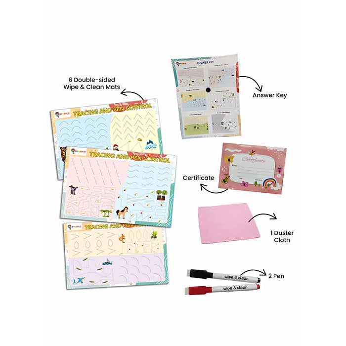 Tracing & Pen Control Write & Wipe Activity Mats