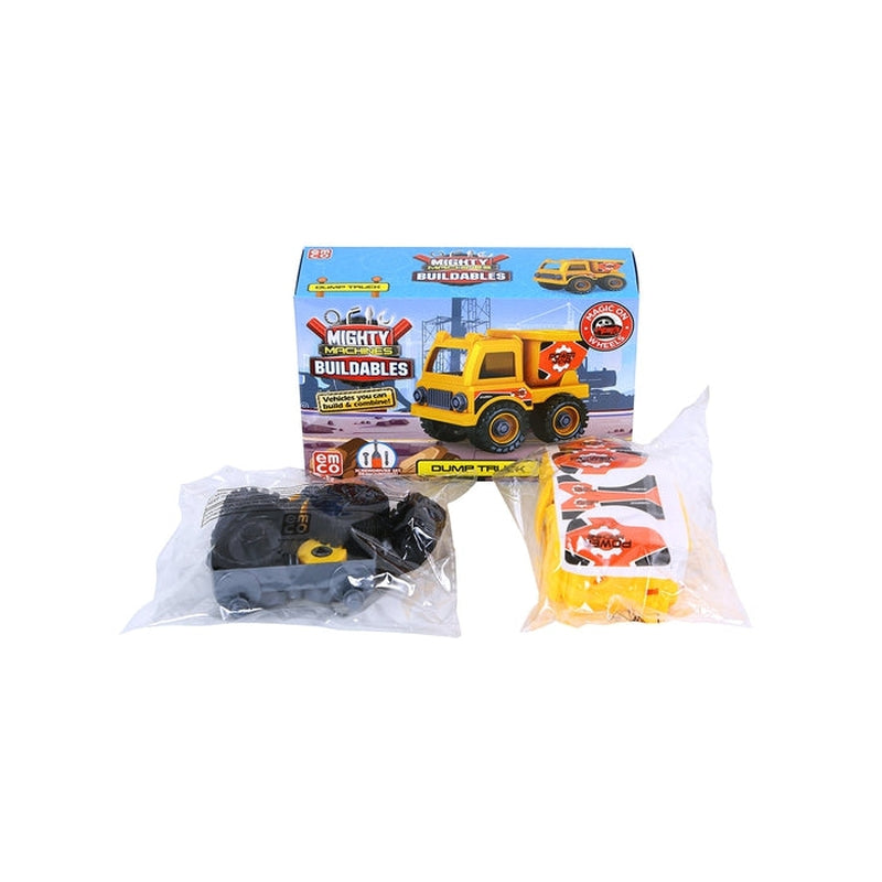 Mighty Machines Buildables-Dump Truck| Build & Combine Vehicle| Easy To Build Pull Back & Friction Vehicle