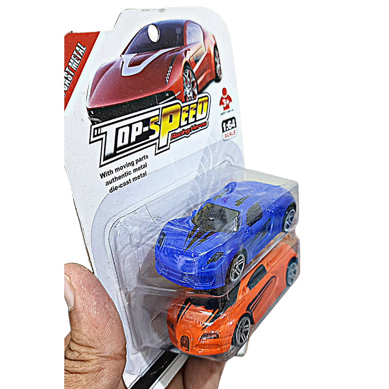 Mini Diecast Car Small Set - (2 Pcs Blue & Orange)