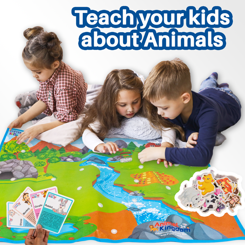 Animal Kingdom Activity Mat (Animal Educational Activity Mat)