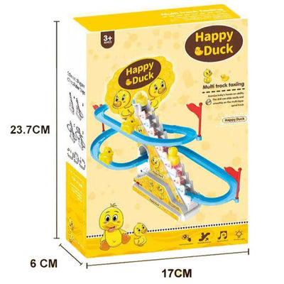 Small Ducks Chasing Race Climbing Track Game Set with 3 Ducklings LED Flashing Lights & Musical Toy