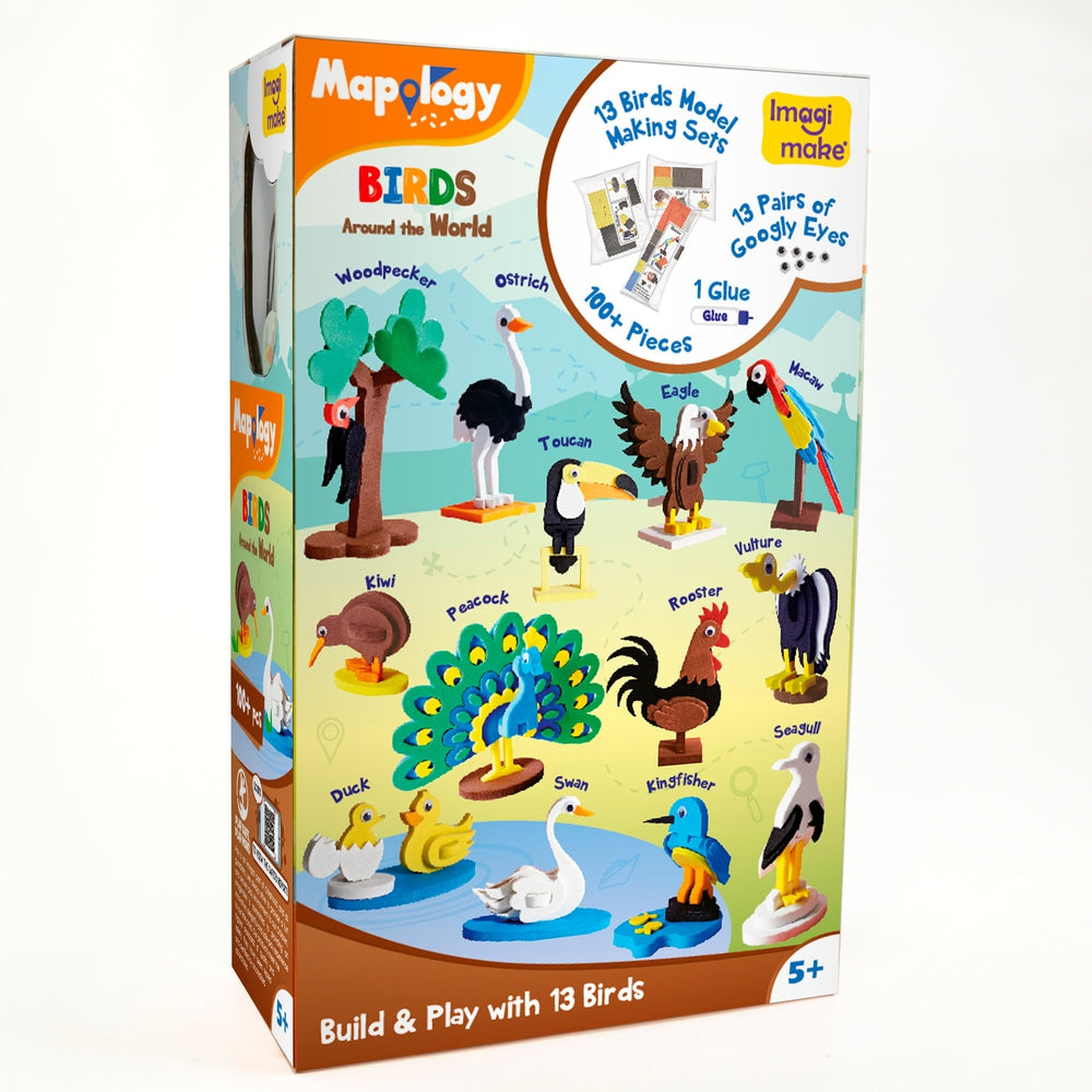 Mapology Birds 3D Models Assemble Game (13 Birds cut-out sets)