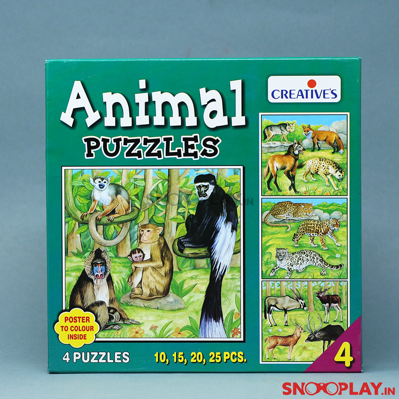 Set of 4  Animals Jigsaw Puzzles - Series 4 (2-4 Years)