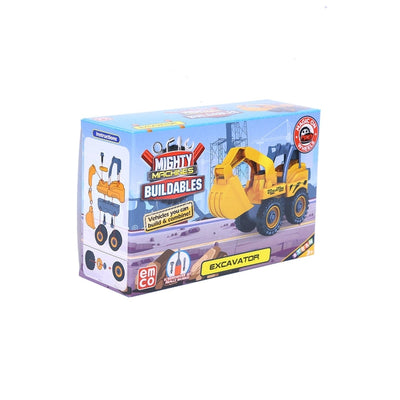 Mighty Machines Buildables-Excavator| Build & Combine Vehicle| Easy To Build Pull Back & Friction Vehicle