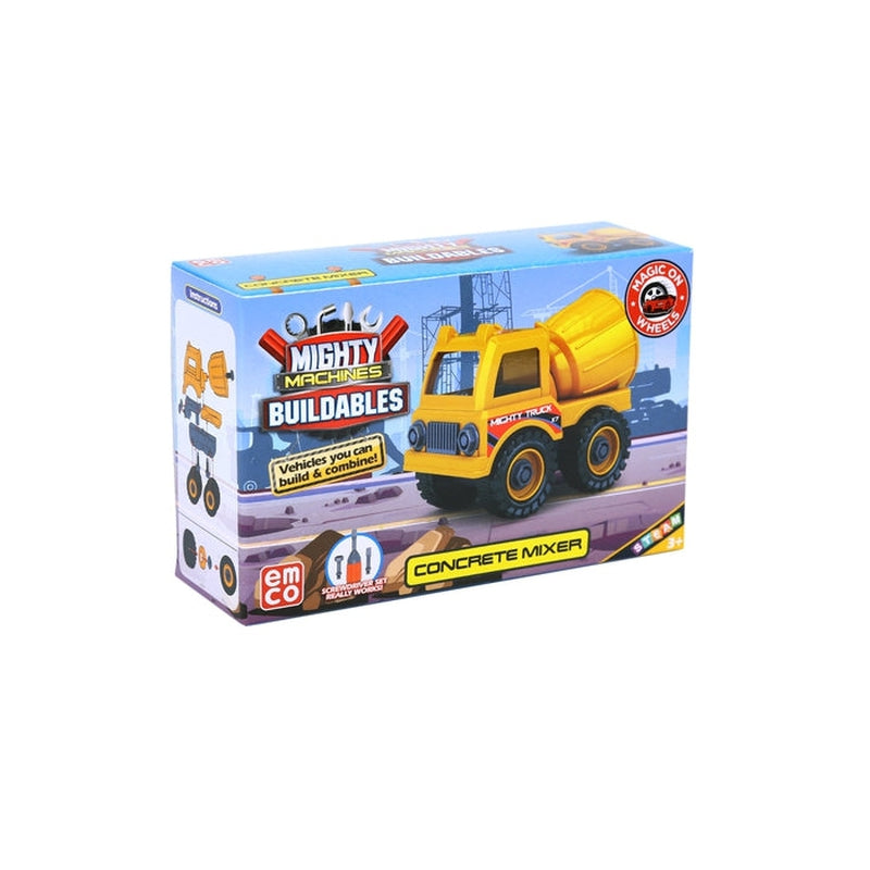 Mighty Machines Buildables-Concrete Mixer| Build & Combine Vehicle| Easy To Build Pull Back & Friction Vehicle