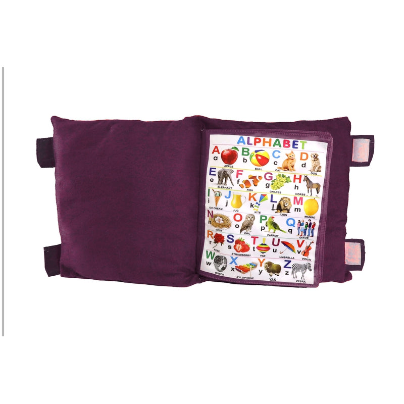 Velvet Cushion Book for Interactive Learning Experience for Kids (Purple)
