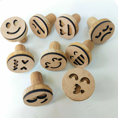 Smiley Play Dough Stamp Set | Wooden Toy