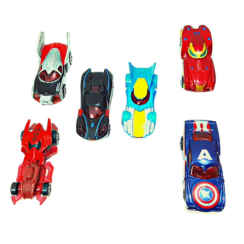 Metal Die Cast Car for Kids Toys Mini Diecast Small Set (6 Avengers Cars)