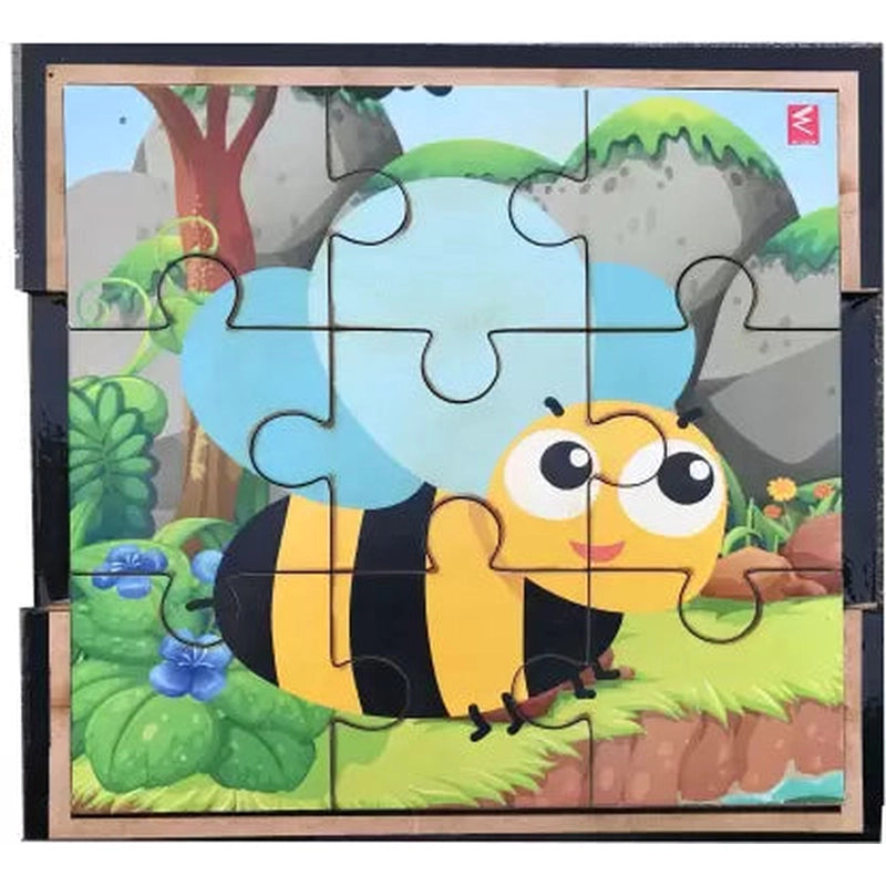 Wooden jigsaw Puzzle - Bee Theme (9 Pieces)