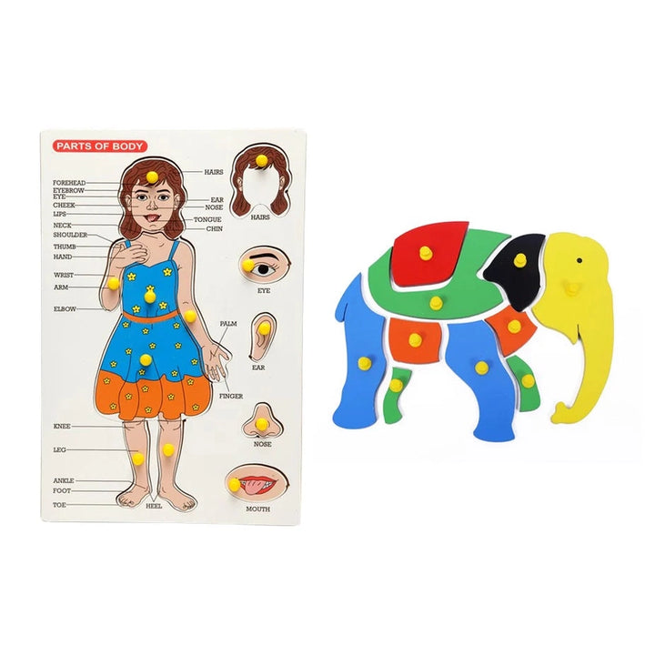 Combo of Body Parts & Elephant Puzzles (2-5 Years)