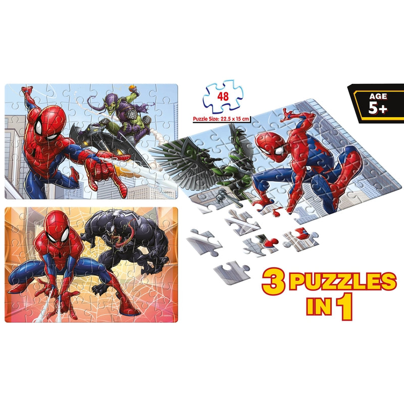 Spider-Man - 3 in 1 Puzzle - 48 Pieces Each