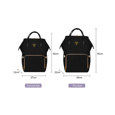 Diaper Bag - XL - Black with Stroller Hooks