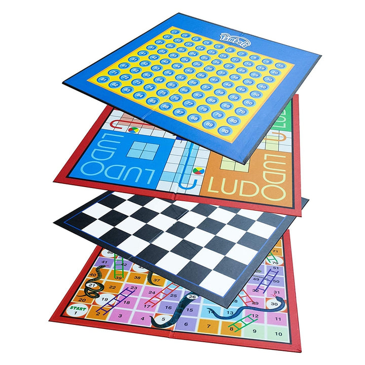 Ekta 4 in 1 Strategy Board Games (Tambola, Chess, Ludo and Snakes & Ladders)