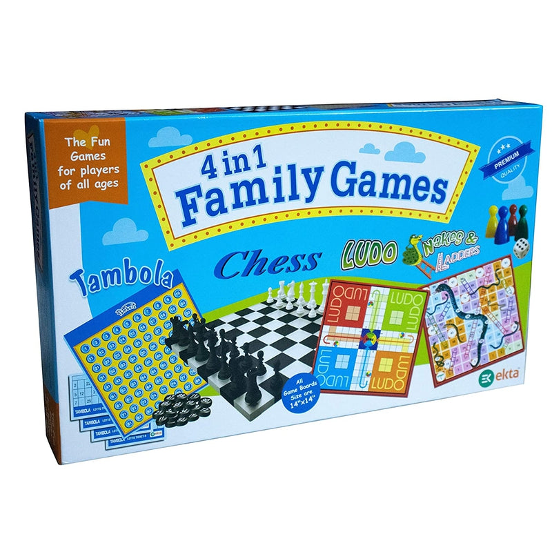 Ekta 4 in 1 Strategy Board Games (Tambola, Chess, Ludo and Snakes & Ladders)