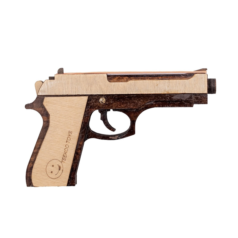 Wooden Rubberband Powered Toy Gun M-9