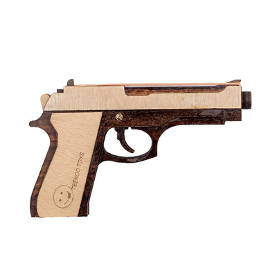 Wooden Rubberband Powered Toy Gun M-9