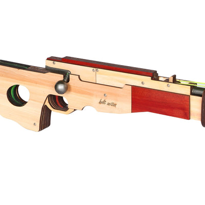 Wooden Rubberband Powered Toy Gun AWM Sniper