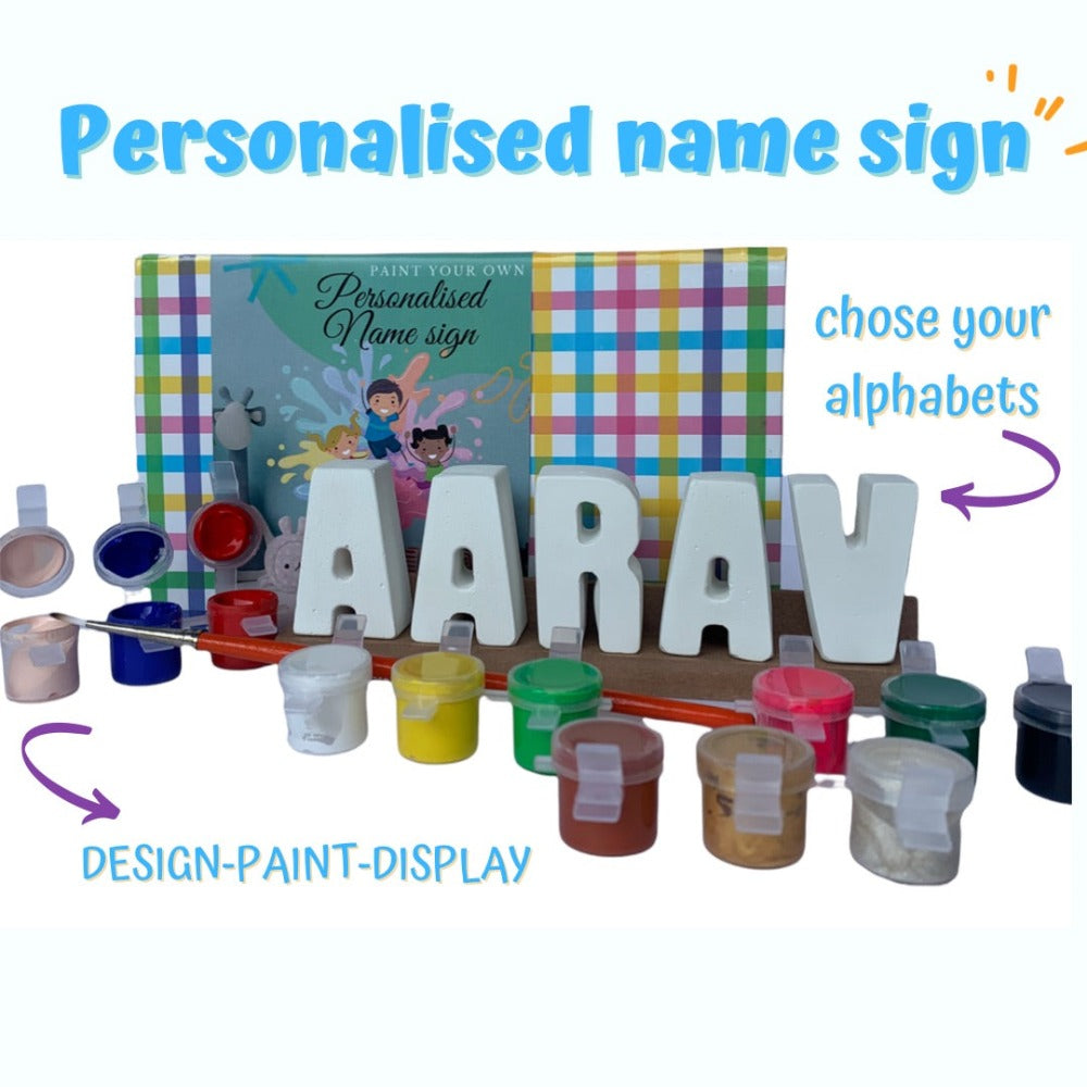 Personalized Paint Your Own Name Sign (4 years & above) - COD Not Available