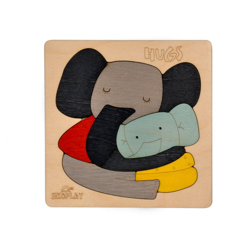 Hugs Elephant - Wooden Puzzle