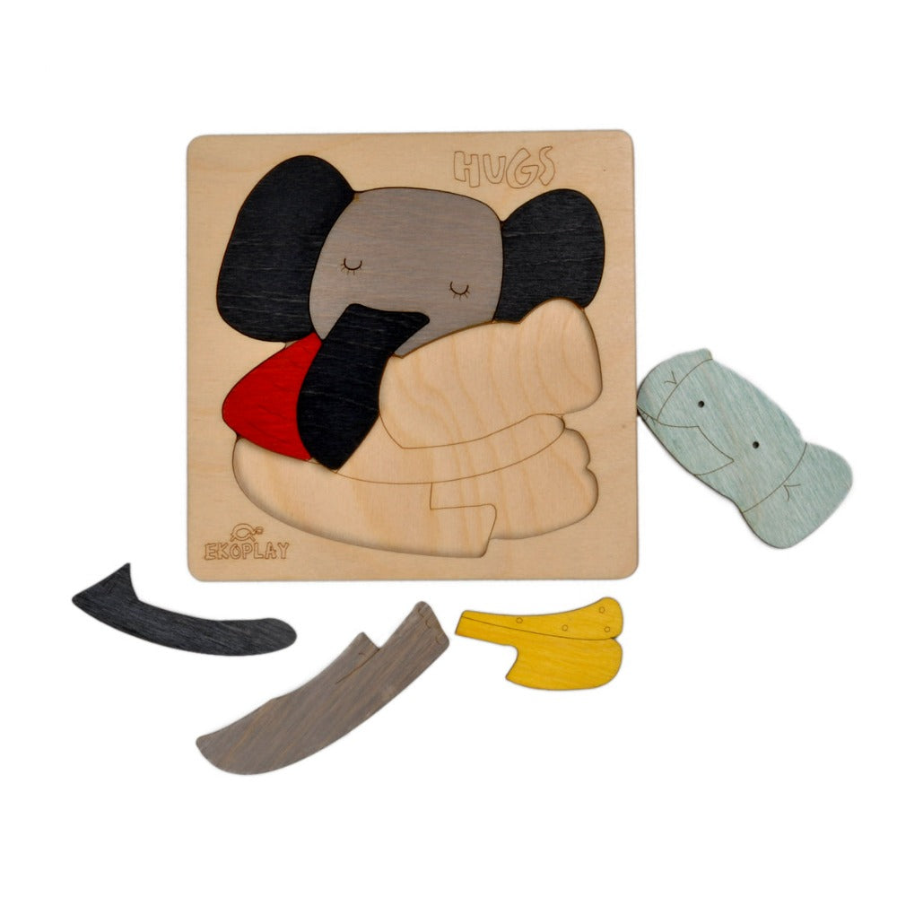 Hugs Elephant - Wooden Puzzle