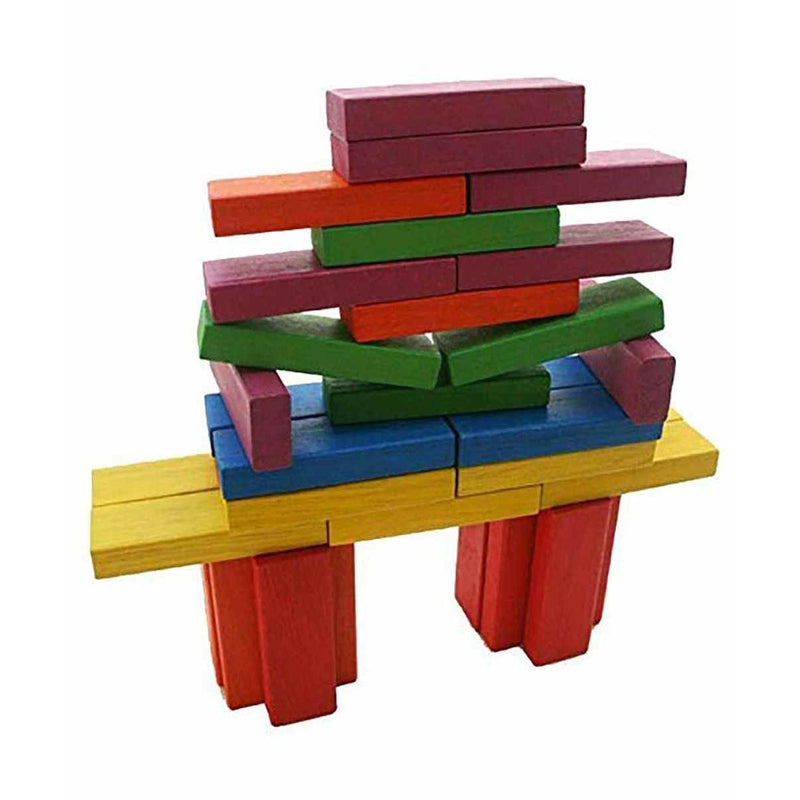 Wooden Colorful Building Blocks Set Multicolor - 48 Pieces