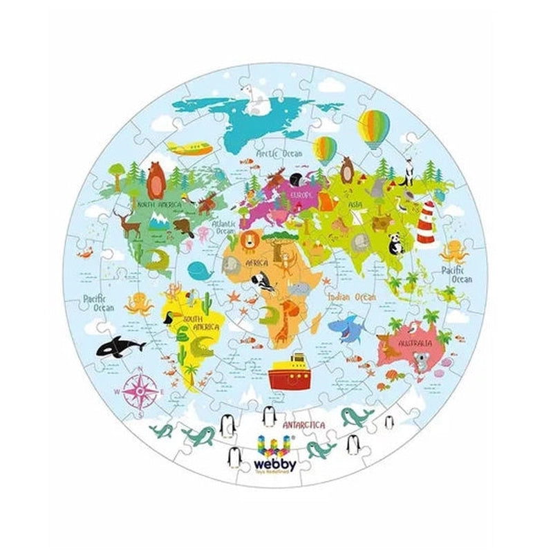 Amazing World Map Jigsaw Floor Puzzle Multicolor - 60 Pieces