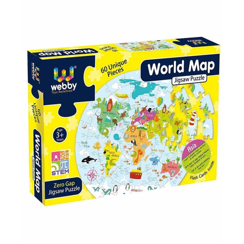 Amazing World Map Jigsaw Floor Puzzle Multicolor - 60 Pieces