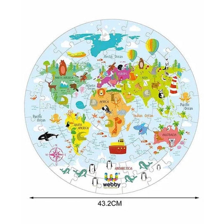 Amazing World Map Jigsaw Floor Puzzle Multicolor - 60 Pieces