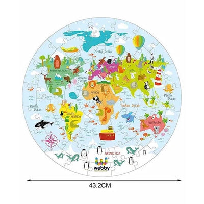 Amazing World Map Jigsaw Floor Puzzle Multicolor - 60 Pieces