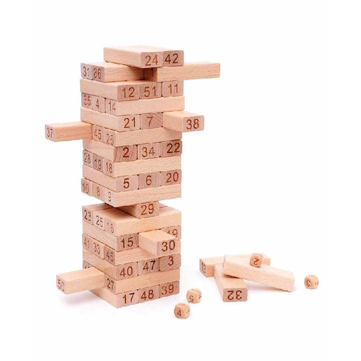 Wooden Building Blocks Set Brown - 48 Pieces